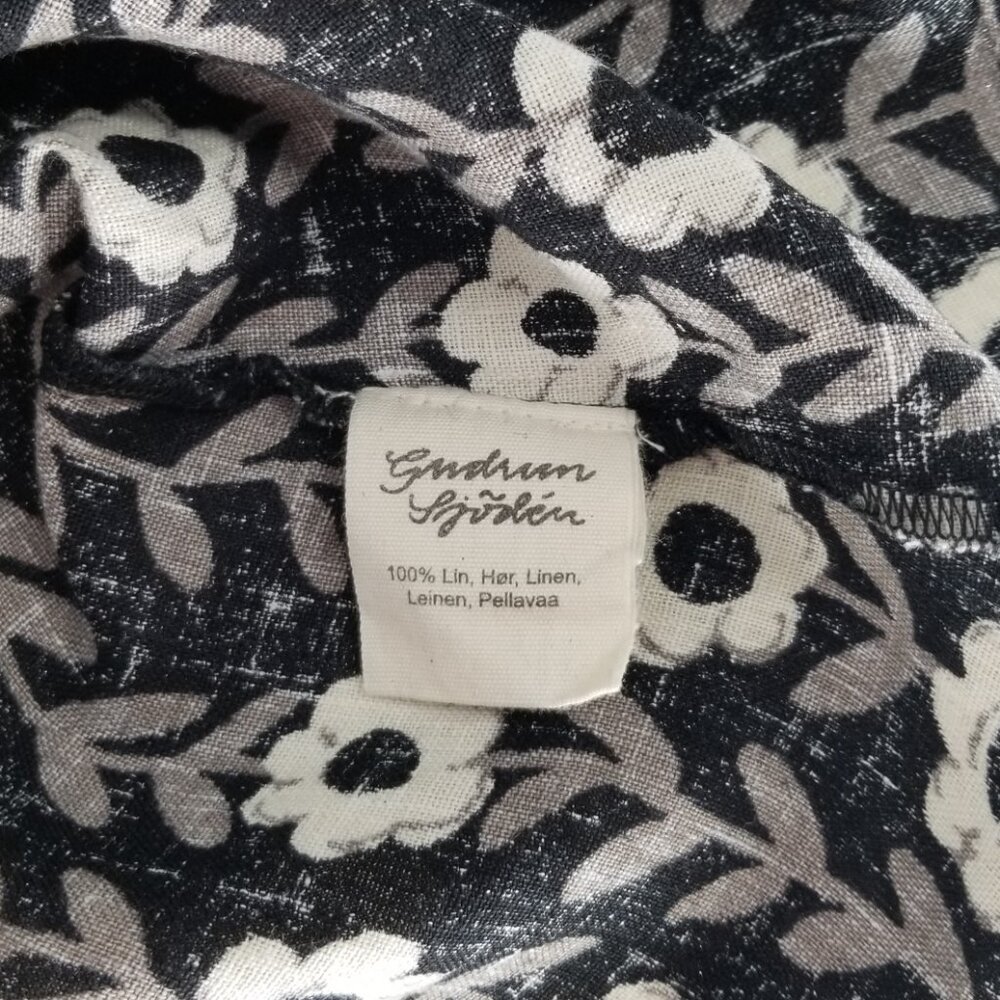 Gudrun Sjoden Linen Shirt - Oversized L, Scandi, Abstract Modern Floral - Picture 7 of 8